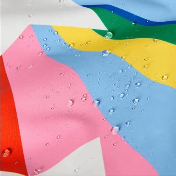 Boden All Weather Waterproof Jacket in Surfbloard blue rainbow star 6-7 NO HOOD - Picture 3 of 9